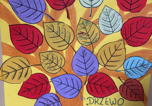 Plakat „Drzewo Przyjaźni” wykonany przez uczniów podczas zajęć w świetlicy.